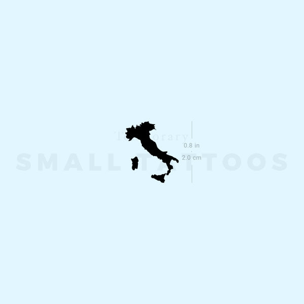 Small Italy Map Temporary Tattoo (Set of 3)