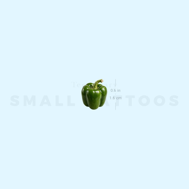 Green Bell Pepper Temporary Tattoo (Set of 3)