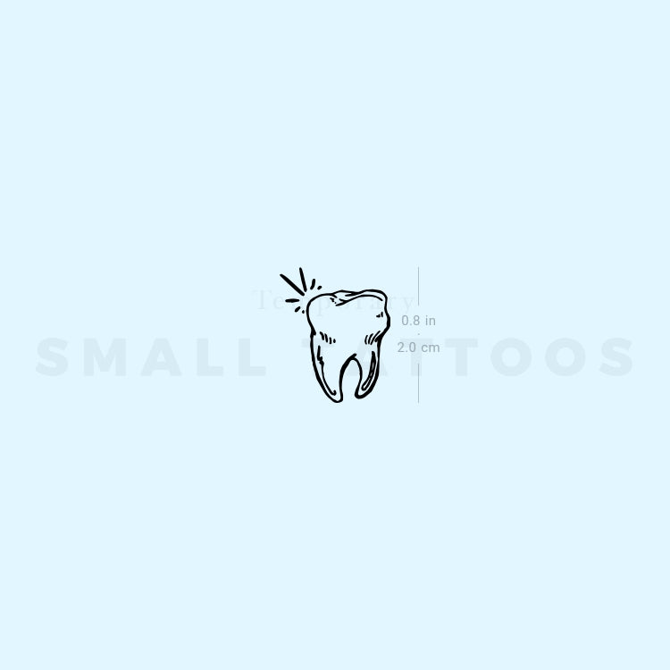 Tooth Temporary Tattoo (Set of 3)