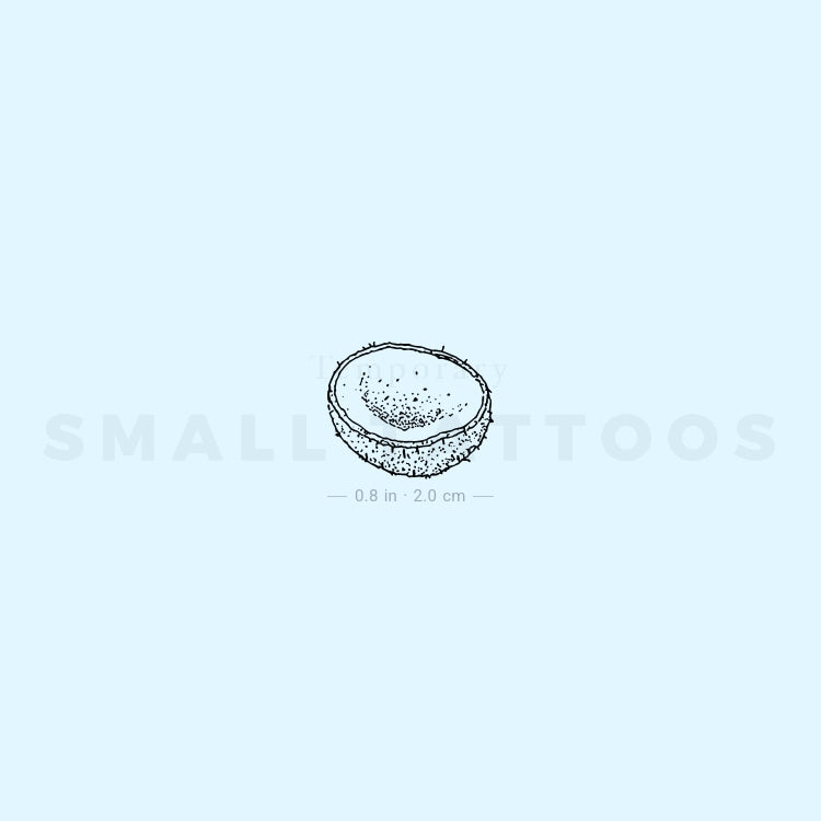 Half Coconut Temporary Tattoo (Set of 3)