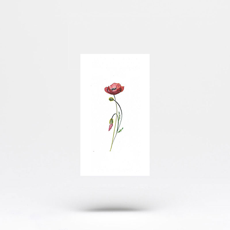 Poppy Temporary Tattoo By Lena Fedchenko (Set of 3)