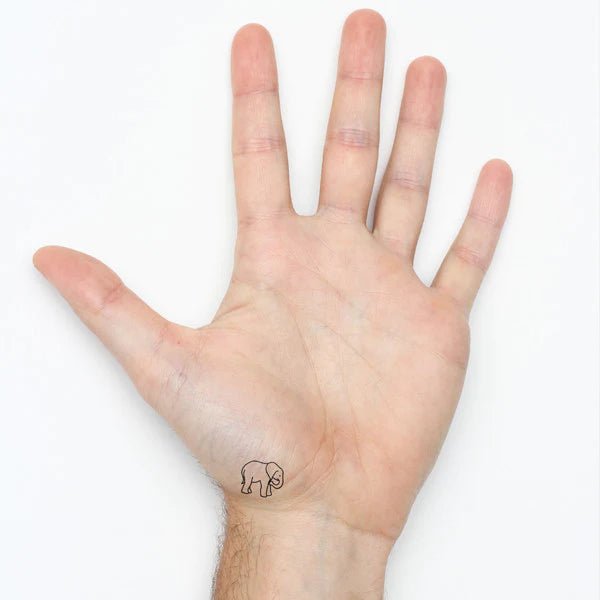 Baby Elephant (Right) Temporary Tattoo (Set of 3)