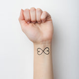 Double Heart Infinity Symbol Temporary Tattoo (Set of 3)