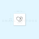 Surf Travel Heart Temporary Tattoo (Set of 3)