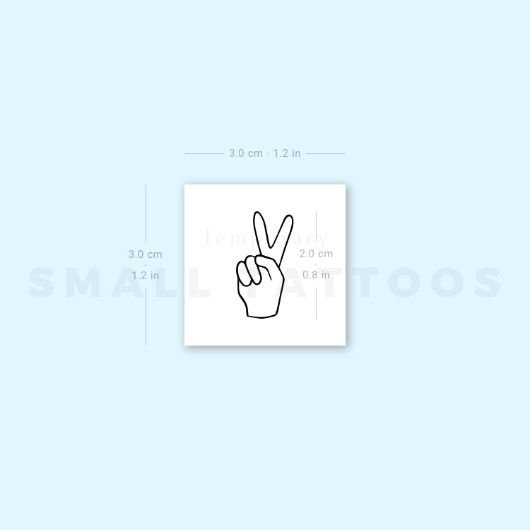 V Sign Temporary Tattoo (Set of 3)