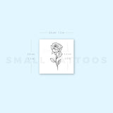 Fine Line Rose Temporary Tattoo (Set of 3)