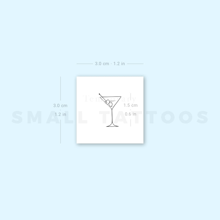 Manhattan Cocktail Temporary Tattoo (Set of 3)