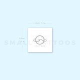 Minimalist Saturn and Wave Temporary Tattoo (Set of 3)