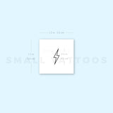 Small Lightning Bolt Outline Temporary Tattoo (Set of 3)