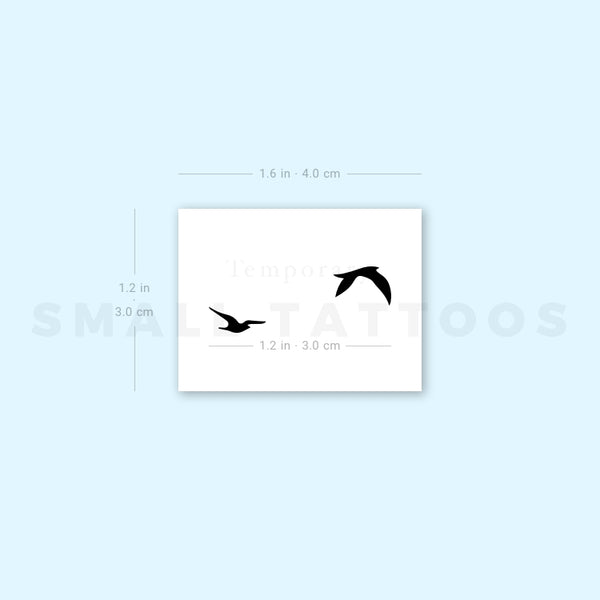 Two Flying Birds Temporary Tattoo (Set of 3)