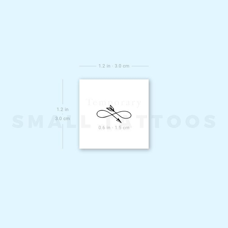 Tiny Infinity Arrow Temporary Tattoo (Set of 3)