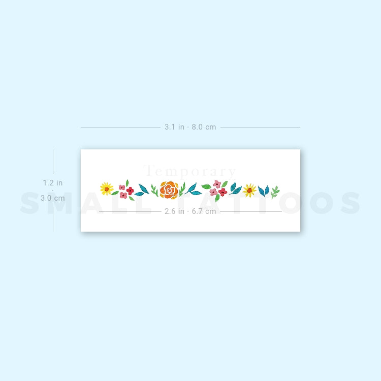 Tatuaje temporal de pulsera de flores de Zihee (juego de 3)