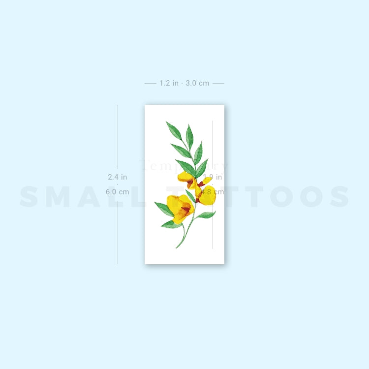 Yellow Flower Temporary Tattoo by Zihee (Set of 3)
