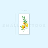 Yellow Flower Temporary Tattoo by Zihee (Set of 3)