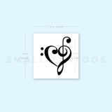 Music Heart Temporary Tattoo (Set of 3)