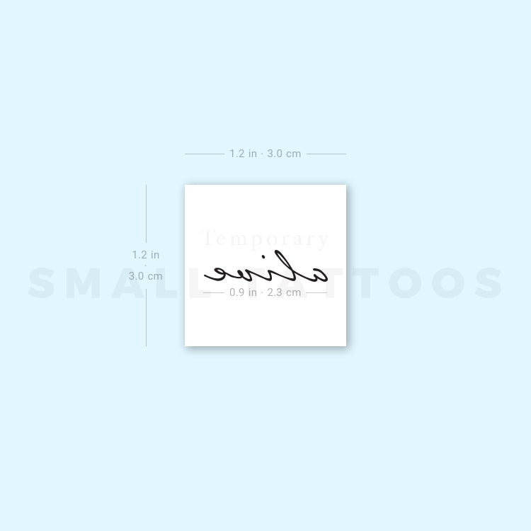Small 'Alive' Temporary Tattoo (Set of 3)