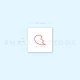 Matching Red Broken Heart Outline Temporary Tattoo (Set of 3+3)