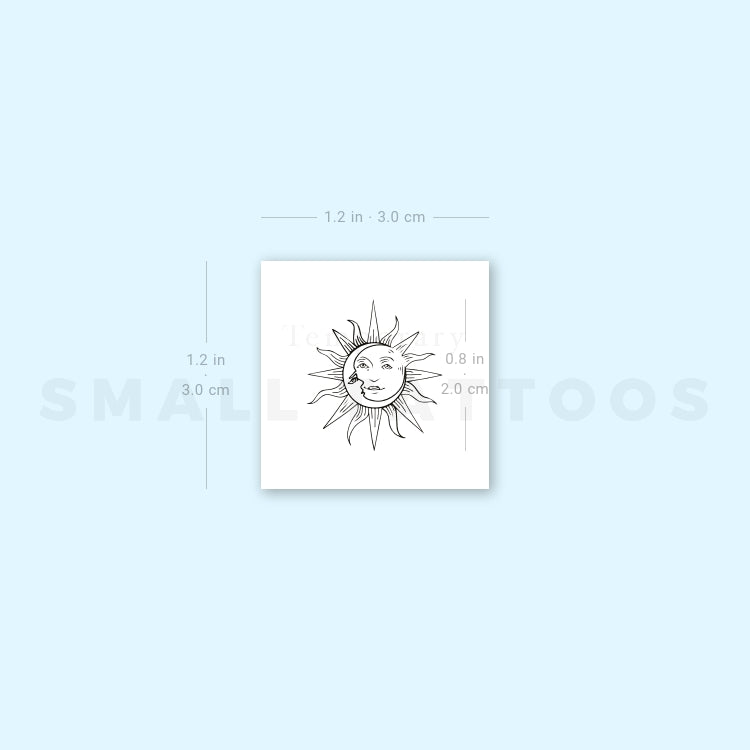 Sun And Moon Temporary Tattoo (Set of 3)