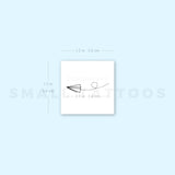 Small Flying Paper Plane Temporary Tattoo (Set of 3)