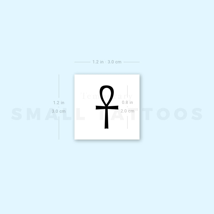 Small Egyptian Ankh Temporary Tattoo (Set of 3)