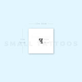 F Uppercase Typewriter Letter Temporary Tattoo (Set of 3)