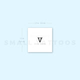 V Uppercase Typewriter Letter Temporary Tattoo (Set of 3)