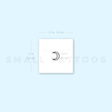 Small Crescent Moon Outline Temporary Tattoo (Set of 3)