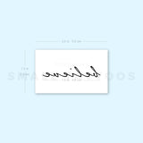 'Believe' Temporary Tattoo (Set of 3)