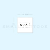 Typewriter Font 'Love' Temporary Tattoo (Set of 3)
