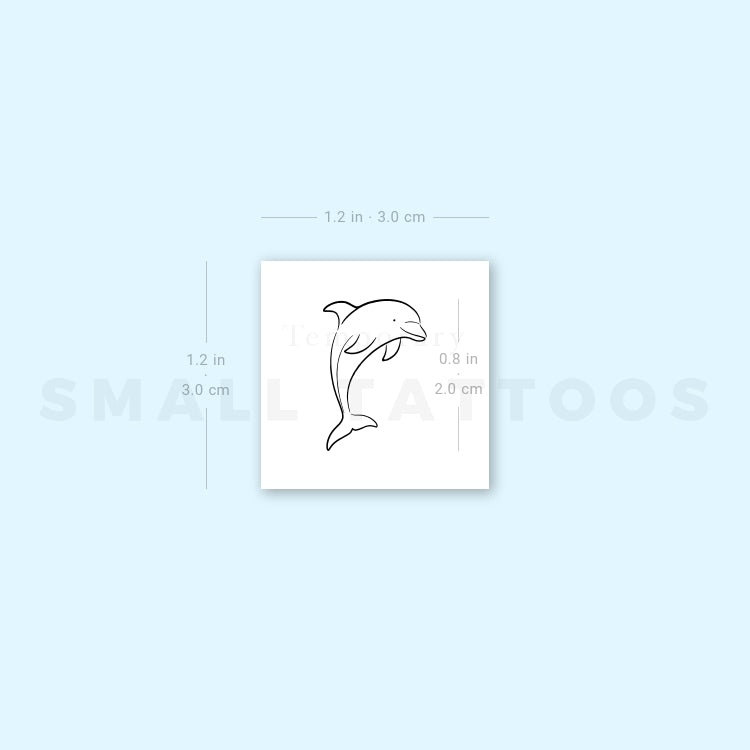 Fine Line Dolphin Temporary Tattoo (Set of 3)