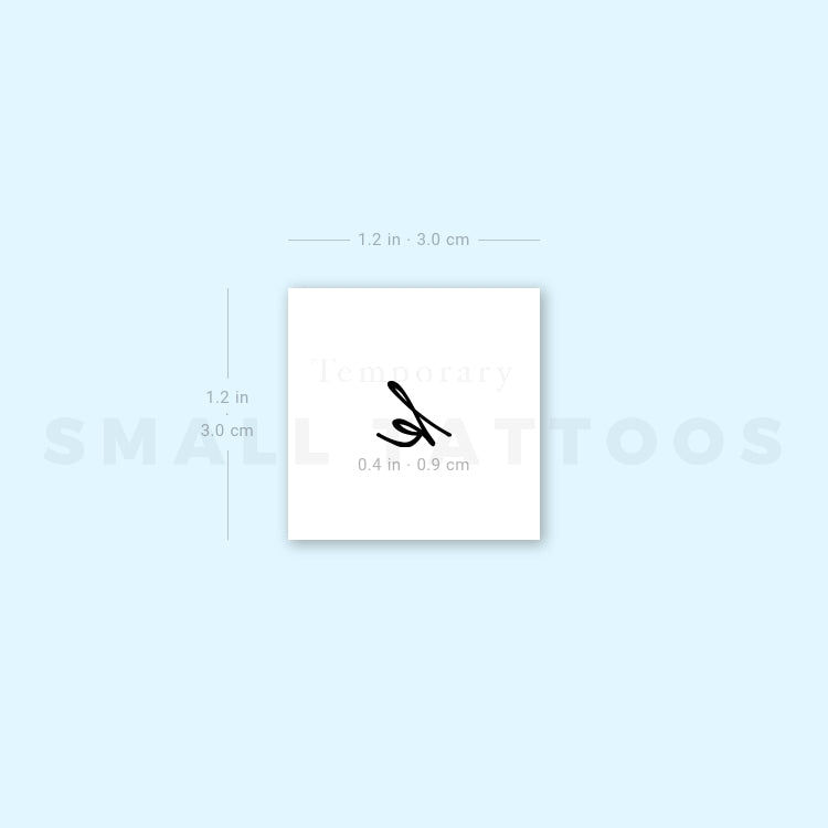 K Handwritten Letter Temporary Tattoo (Set of 3)
