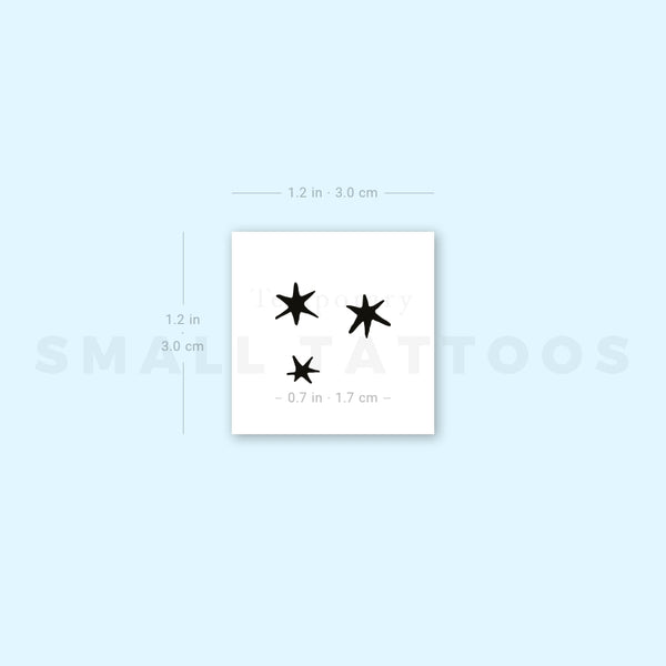Minimalist Three Stars Temporary Tattoo (Set of 3)