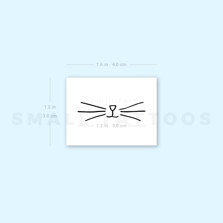 Minimalist Cat Whiskers Temporary Tattoo (Set of 3)