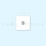 C Uppercase Typewriter Letter Temporary Tattoo (Set of 3)