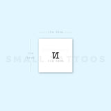 N Uppercase Typewriter Letter Temporary Tattoo (Set of 3)