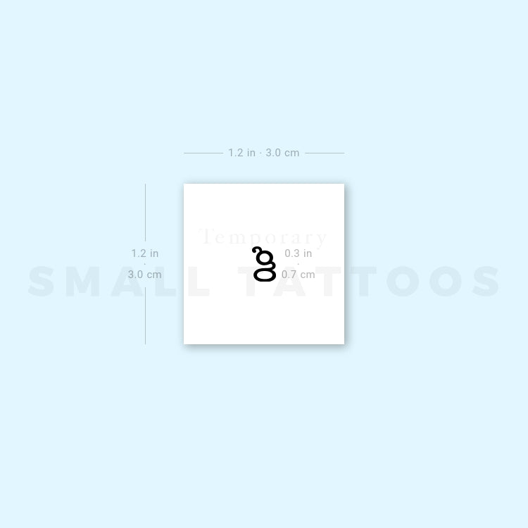 G Lowercase Typewriter Letter Temporary Tattoo (Set of 3)