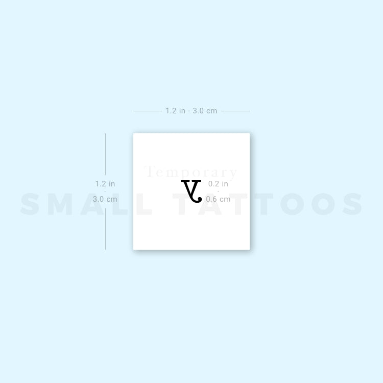 Y Lowercase Typewriter Letter Temporary Tattoo (Set of 3)