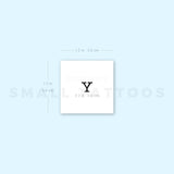 Y Uppercase Typewriter Letter Temporary Tattoo (Set of 3)
