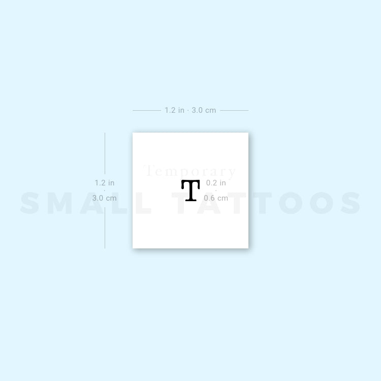T Uppercase Typewriter Letter Temporary Tattoo (Set of 3)
