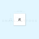 R Uppercase Typewriter Letter Temporary Tattoo (Set of 3)