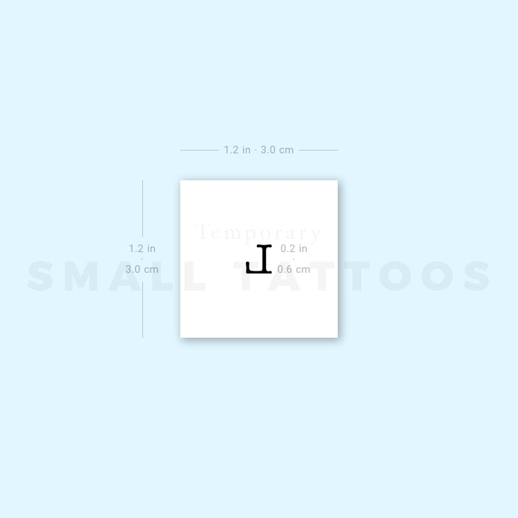 L Uppercase Typewriter Letter Temporary Tattoo (Set of 3)