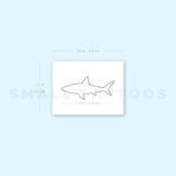 Fine Line Shark Temporary Tattoo (Set of 3)