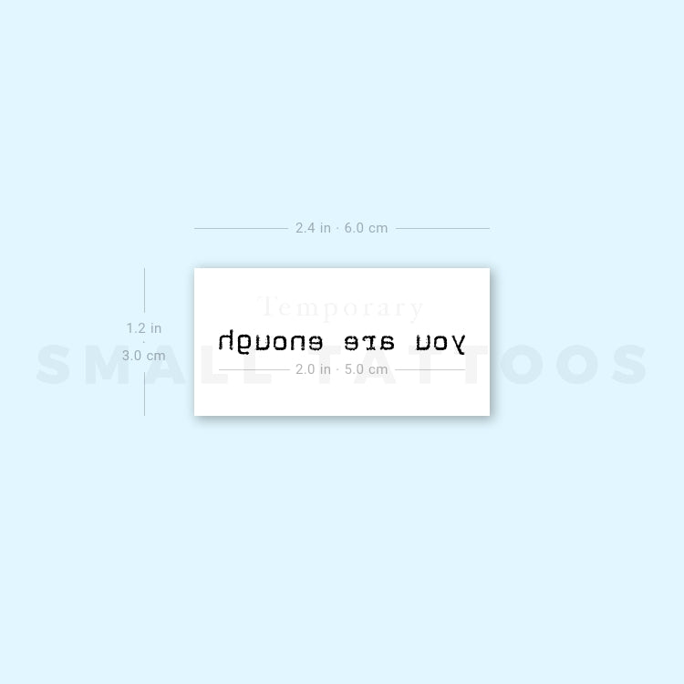 Tatuaje temporal "Eres suficiente" (juego de 3)