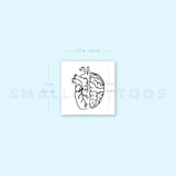 Brain & Anatomical Heart Outline Temporary Tattoo