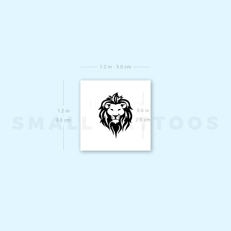 Lion Face Temporary Tattoo (Set of 3)