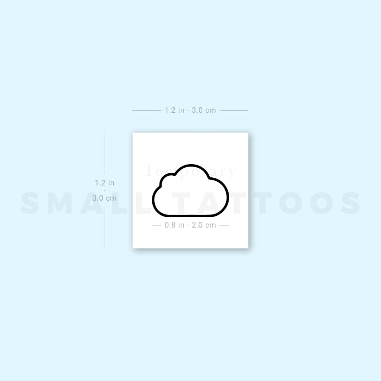 Tatuaje temporal de nube (juego de 3)