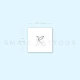 Small Minimalist Hummingbird (Right) Temporary Tattoo (Set of 3)