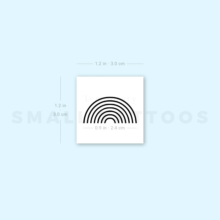 Tatuaje temporal minimalista de arcoíris (juego de 3)