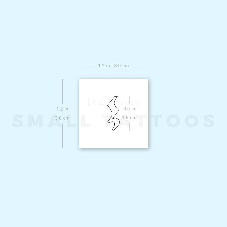 Quarter Rest Temporary Tattoo (Set of 3)