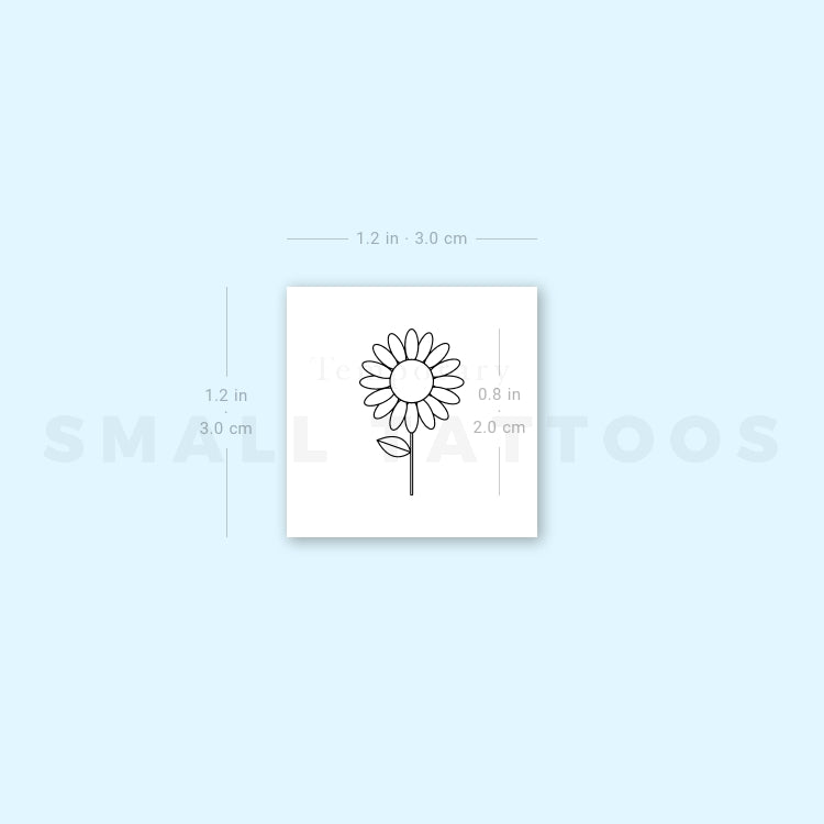 Minimalist Sunflower Temporary Tattoo (Set of 3)